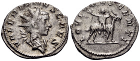 Valerian II, Caesar, 256-258. Antoninianus (Billon, 22 mm, 2.88 g, 1 h), Cologne, 257-258. VALERIANVS CAES Radiate and draped bust of Valerian II to r...