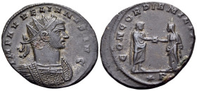 Aurelian, AD 270-275. Antoninianus (Billon, 23 mm, 3.44 g, 1 h), Siscia, Autumn 272-274. IMP AVRELIANVS AVG Radiate and cuirassed bust of Aurelian to ...