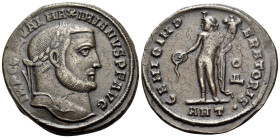 Galerius, 305-311. Follis (Bronze, 25 mm, 6.32 g, 12 h), Antioch, 309. IMP C GAL VAL MAXIMIANVS P F AVG Laureate head of Galerius to right. Rev. GENIO...