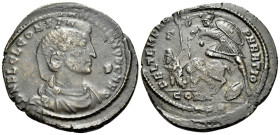 Constantius Gallus, Caesar, 351-354. (Bronze, 26 mm, 5.70 g, 6 h), Constantinople. D N FL CL CONSTANTIVS NOB CAES Bareheaded, draped and cuirassed bus...