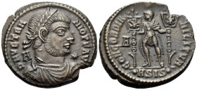 Vetranio, 350. Maiorina (Bronze, 23 mm, 5.99 g, 6 h), Siscia. D N VETRANIO P F AVG Laureate, draped and cuirassed bust of Vetranio to right. Rev. CONC...