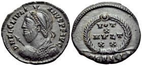 Julian II, The Philosopher, 361-363. Centenionalis (Bronze, 20 mm, 2.96 g, 6 h), Heraclea, 1st officina (A). D N FL CL IVLIANVS P F AVG Diademed, helm...