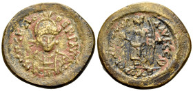 Zeno, second reign, 476-491. Solidus (Bronze, 21 mm, 3.10 g, 6 h), core for a contemporary counterfeit, imitating Constantinople, 9th officina. D N ZE...
