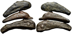 GREEK, Skythia. Olbia. Circa 500-450/425 BC. (Bronze, 5.65 g). Lot of three (3) cast bronze dolphin issues from Olbia, mostly very fine Lot sold as se...