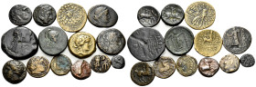GREEK. Circa 4th-1st century BC. (Bronze, 80.00 g). Large lot of fourteen (14) Greek and miscellaneous bronze coins, including coins of Pontius Pilate...