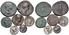 ROMAN REPUBLICAN & IMPERIAL. Circa 2nd century BC-3rd century AD. (Bronze, 75.50 g, 1 h). Large lot of seven (7) Roman Republican and Roman Imperial c...