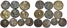 ROMAN IMPERIAL. Circa 1st-4th century. (Bronze, 159.00 g). Large lot of ten (10) Roman bronze coins, including issues of Antonia, Commodus, Antoninus ...