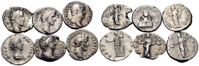 ROMAN IMPERIAL. Circa 2nd century. Denarius (Silver, 17.54 g). Large lot of six (6) Roman imperial denarii and one drachm of Antoninus Pius, Faustina ...