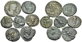 ROMAN IMPERIAL. Circa 3rd-4th century. (Bronze, 16.96 g). Large lot of seven (7) Roman Imperial and Gallic empire bronze and billon coins, varied pati...