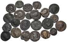 ROMAN IMPERIAL & PROVINCIAL. 3rd-4th century. (Bronze, 78.00 g). Large lot of twenty-four bronze, billon and potin Roman coins, varied patination and ...
