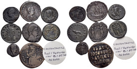 LATE ROMAN & BYZANTINE. Circa 3rd-9th century. (Bronze, 28.70 g). Large lot of seven (8) Roman imperial and Byzantine bronze coins, including a Helena...