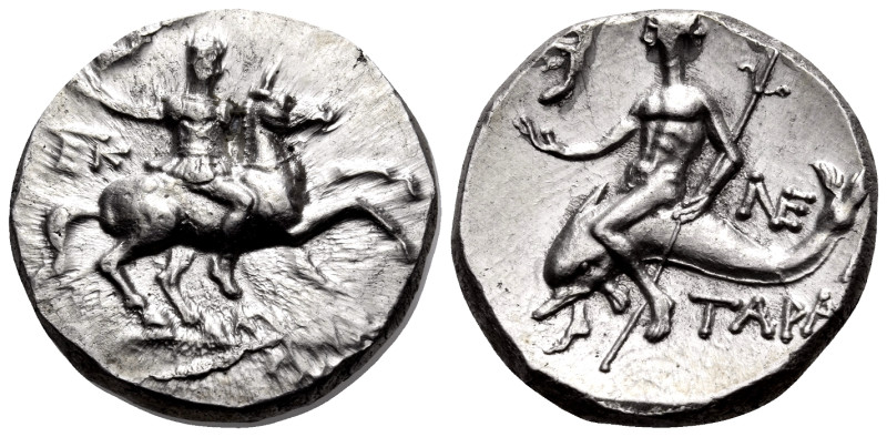 CALABRIA. Tarentum. Circa 240-228 BC. Nomos (Silver, 20 mm, 6.48 g, 4 h), struck...