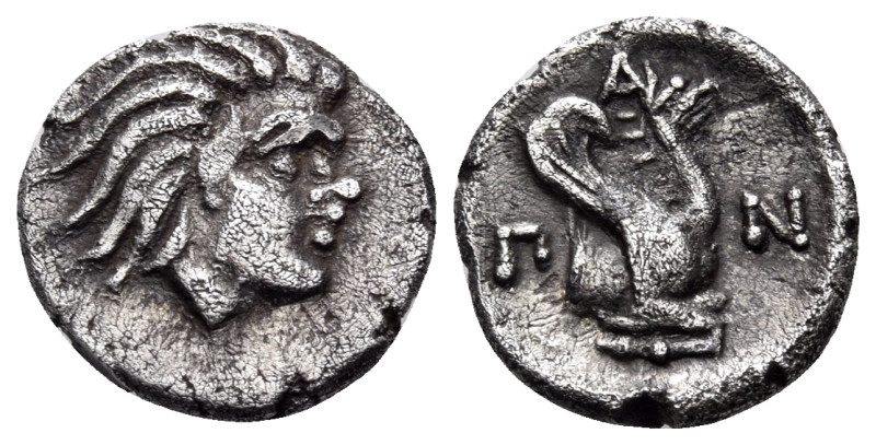 CIMMERIAN BOSPOROS. Pantikapaion. Circa 380-370 BC. Obol (Silver, 10 mm, 0.78 g,...