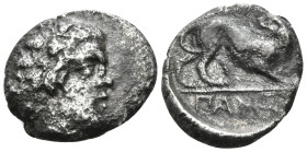 CIMMERIAN BOSPOROS. Pantikapaion. Circa 370-355 BC. Hemidrachm (Silver, 13 mm, 2.10 g, 3 h). Head of beardless young satyr to right, wearing ivy wreat...