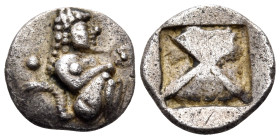 THRACO-MACEDONIAN REGION. Berge (previously identified as either Lete or Siris). Circa 525-500 BC. Trihemiobol or 1/8 Stater (Silver, 11 mm, 1.09 g). ...