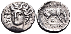 THESSALY. Larissa. Late 4th-early 3rd centuries BC. Hemidrachm (Silver, 15 mm, 2.24 g, 11 h). Head of the nymph Larissa, facing slightly to left, wear...