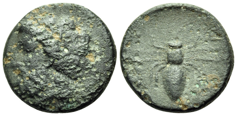 THESSALY. Melitaia. Circa 400-344 BC. (Bronze, 14 mm, 2.08 g, 6 h). Laureate hea...