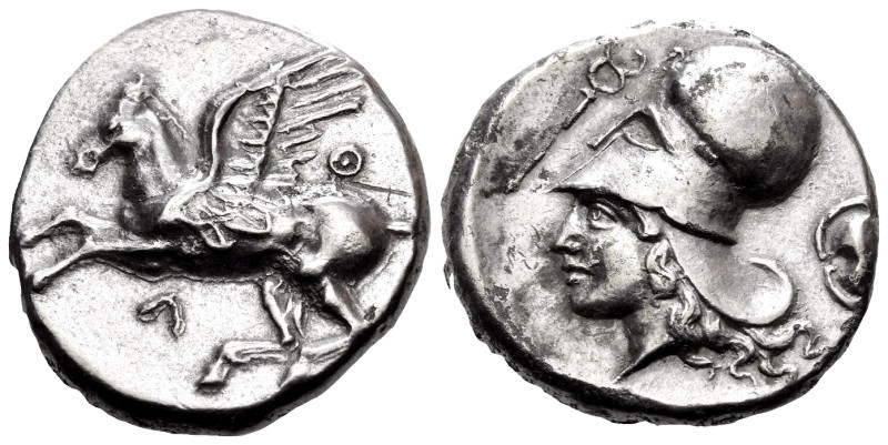 AKARNANIA. Leukas. Circa 375-350 BC. Stater (Silver, 21 mm, 7.76 g, 9 h). Λ Pega...