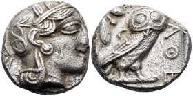 ATTICA. Athens. Circa 454-404 BC. Tetradrachm (Silver, 24 mm, 16.83 g, 9 h). Head of Athena to right, wearing crested Attic helmet adorned with three ...