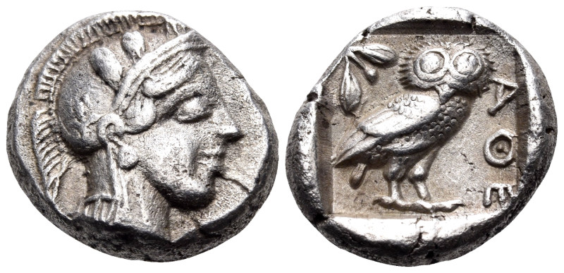ATTICA. Athens. Circa 454-404 BC. Drachm (Silver, 15.5 mm, 4.13 g, 12 h). Head o...