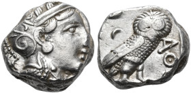 ATTICA. Athens. Circa 393-294 BC. Tetradrachm (Silver, 20 mm, 17.10 g, 8 h). Head of Athena with profile eye to right, wearing crested Attic helmet ad...