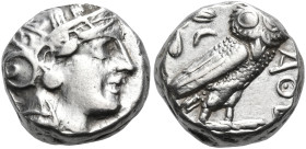 ATTICA. Athens. Circa 393-294 BC. Tetradrachm (Silver, 20 mm, 17.11 g, 8 h). Head of Athena with profile eye to right, wearing crested Attic helmet ad...