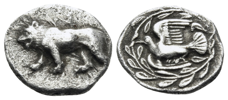 SIKYONIA. Sikyon. Circa 431-400 BC. Hemiobol (Silver, 8 mm, 0.43 g, 5 h). Lion s...
