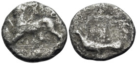 SIKYONIA. Sikyon. Circa 330-280 BC. Hemidrachm (Silver, 16 mm, 2.65 g, 5 h). NOT WORTH RUNNING Chimaera standing to left, with right forepaw raised. R...