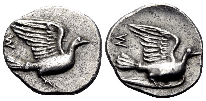 SIKYONIA. Sikyon. Circa 360s-340s/330s. Obol (Silver, 12 mm, 0.95 g, 10 h). Dove...