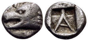 ARGOLIS. Argos. Circa 500/490-470 BC. Obol (Silver, 9 mm, 1.00 g, 12 h). Head of wolf to left. Rev. Large A within incuse square containing in the upp...