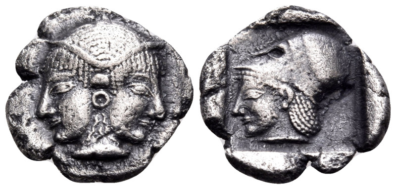MYSIA. Lampsakos. Circa 500-450 BC. Diobol (Silver, 11 mm, 1.12 g, 9 h). Janifor...
