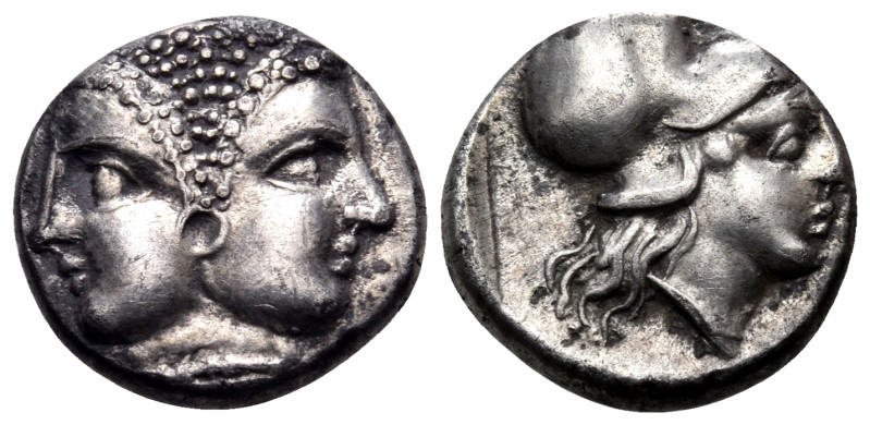 MYSIA. Lampsakos. Circa 390-330 BC. Diobol (Silver, 10 mm, 1.21 g, 12 h). Janifo...