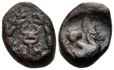 MYSIA. Lampsakos. Circa 190-85 BC. AE (Bronze, 14.5 mm, 2.82 g, 6 h). ΛΑΜ Kerykeion within wreath. Rev. [Λ]Α[Μ] Forepart of Pegasos to right; [below, ...