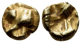 IONIA. Uncertain mint. Circa 625-600 BC. 1/24 Stater (Electrum, 7 mm, 0.64 g), Phokaic standard. Raised, counter-clockwise 'swastika' pattern. Rev. Qu...