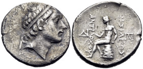 SELEUKID KINGS. Antiochos III ‘the Great’, 223-187 BC. Tetradrachm (Silver, 28.5 mm, 15.99 g, 12 h), Soloi, c. 197-187 BC. Diademed head of Antiochos ...