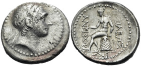 SELEUKID KINGS. Antiochos III ‘the Great’, 223-187 BC. Tetradrachm (Silver, 30.5 mm, 15.62 g, 12 h), ΔΙ mint, in southern or eastern Syria, c. 197-187...