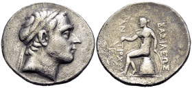 SELEUKID KINGS. Antiochos III ‘the Great’, 223-187 BC. Tetradrachm (Silver, 32 mm, 15.72 g, 12 h), uncertain mint 68, in northern Mesopotamia, c. 192/...