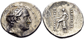 SELEUKID KINGS. Seleukos IV Philopator, 187-175 BC. Tetradrachm (Silver, 30 mm, 16.61 g, 12 h), Antioch on the Orontes. Diademed head of Seleukos IV t...