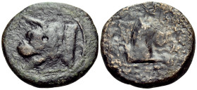 SELEUKID KINGS. Demetrios I Soter, 162-150 BC. (Bronze, 21 mm, 7.14 g, 12 h), Uncertain mint 83, probably in northern Syria. Head of a Molossian hound...