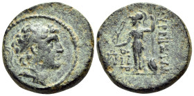 SELEUKID KINGS. Alexander I Balas, 152-145 BC. (Bronze, 16 mm, 3.77 g, 1 h), Cyrrhus, Dated ΔΞΡ (164) = 149-148 BC. Diademed head of Alexander Balas t...