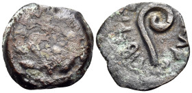 JUDAEA, Roman Administration. Pontius Pilate, 26-36. Prutah (Bronze, 15 mm, 2.01 g, 9 h), Dated regnal year IZ (17) of Tiberius = 30. TIBEPIOY [KAIC]Α...