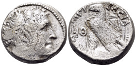 PTOLEMAIC KINGS OF EGYPT. Kleopatra VII Thea Neotera, 44-30 BC. Tetradrachm (Silver, 24 mm, 14.01 g, 12 h), Alexandria, dated regnal year ΙΘ (19) = 33...