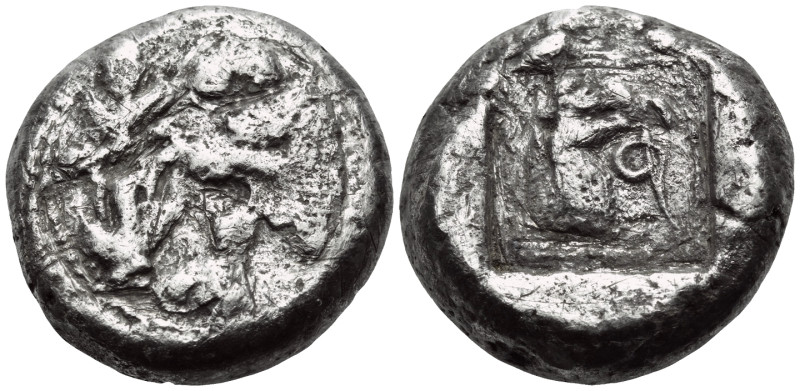 KYRENAIKA. Kyrene. Circa 500-480 BC. Tetradrachm (Silver, 23 mm, 16.47 g, 3 h). ...