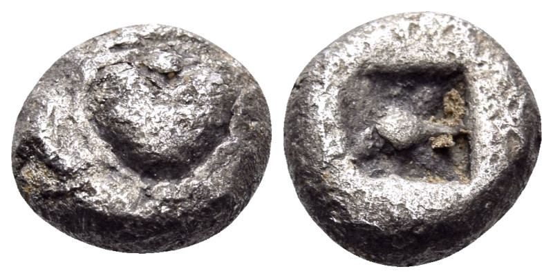 KYRENAIKA. Kyrene. Circa 500-480 BC. Obol (Silver, 7.5 mm, 0.78 g, 12 h). Silphi...