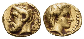 KYRENAIKA. Kyrene. Ophellas, Ptolemaic governor, first reign, circa 322-313 BC. Obol (Gold, 7.5 mm, 0.85 g, 1 h), struck under the magistrate Po.... Π...