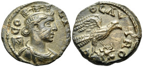 TROAS. Alexandria Troas. Time of Valerian and Gallienus, 253-260. (Bronze, 20.5 mm, 5.10 g, 12 h). CO ALEX TR Draped bust of Tyche to right; behind, v...