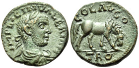 TROAS. Alexandria Troas. Valerian I, 253-260. (Bronze, 21 mm, 6.47 g, 6 h). IMP LICIN VALERIAN Laureate, draped and cuirassed bust of Valerian to righ...