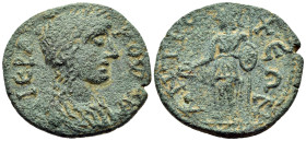 CARIA. Antiochia ad Maeandrum. Time of Gordian III - Galienus, Circa 238-268. (Bronze, 21 mm, 4.30 g, 6 h). ΙΕΡΑ ΓΕΡΟΥCΙΑ Draped bust of the Gerousia ...