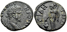 PAMPHYLIA. Side. Septimius Severus, 193-211. (Bronze, 24 mm, 8.07 g, 6 h). [ΑΥ] Κ Λ CΕΠ CΕΟΥΗΡΟC ΠΕ[ ] Laureate bust of Septimius Severus to right, dr...