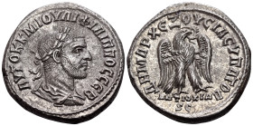 SYRIA, Coele-Syria. Antioch. Philip I, 244-249. Tetradrachm (Silver, 27 mm, 11.47 g, 7 h), Dated regnal year Δ (4) of Philip I = 248. ΑΥΤΟΚ Κ Μ ΙΟΥΛΙ ...
